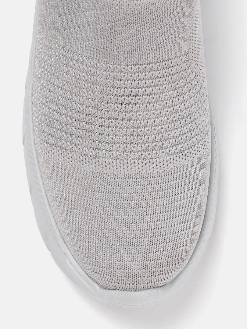 Marc Loire Women Grey Woven Design Slip-On Casual Shoes