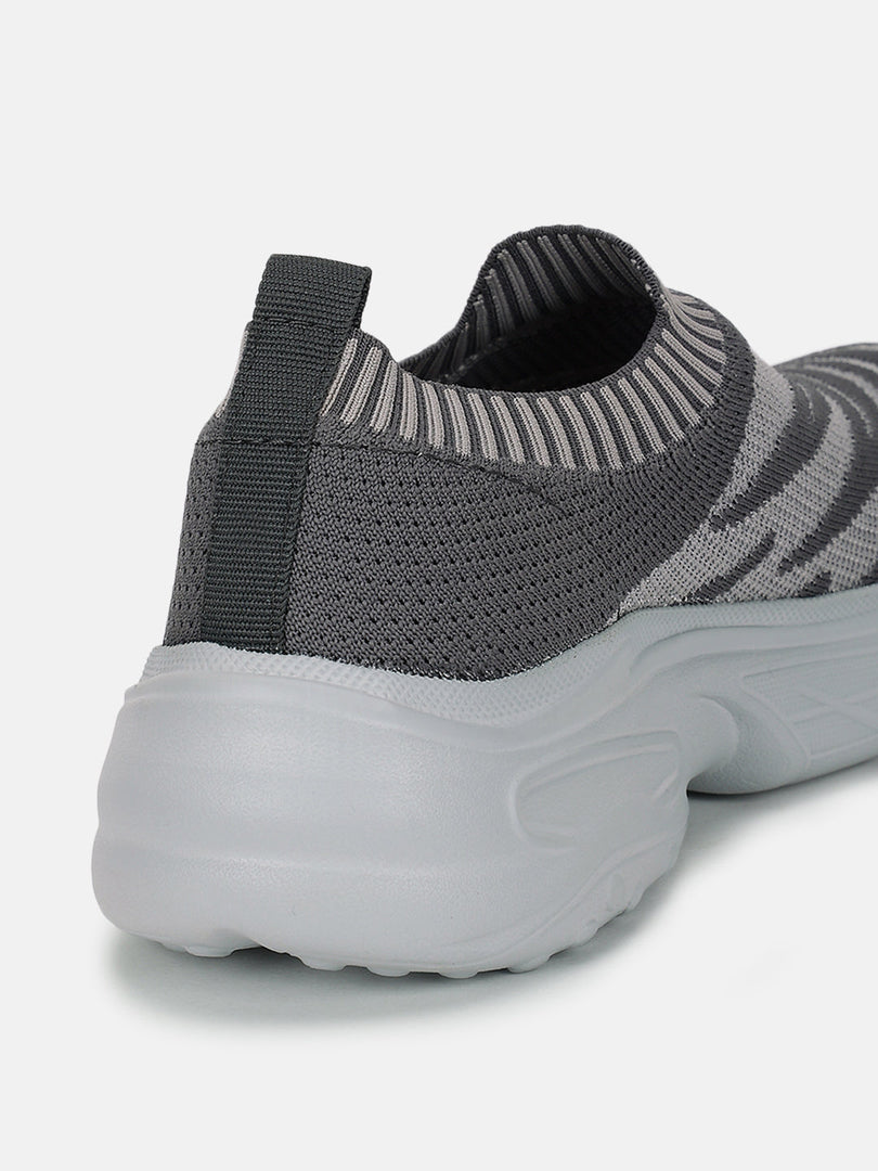 Marc Loire Women Dark Grey Slip-On Woven Design Casual Shoes