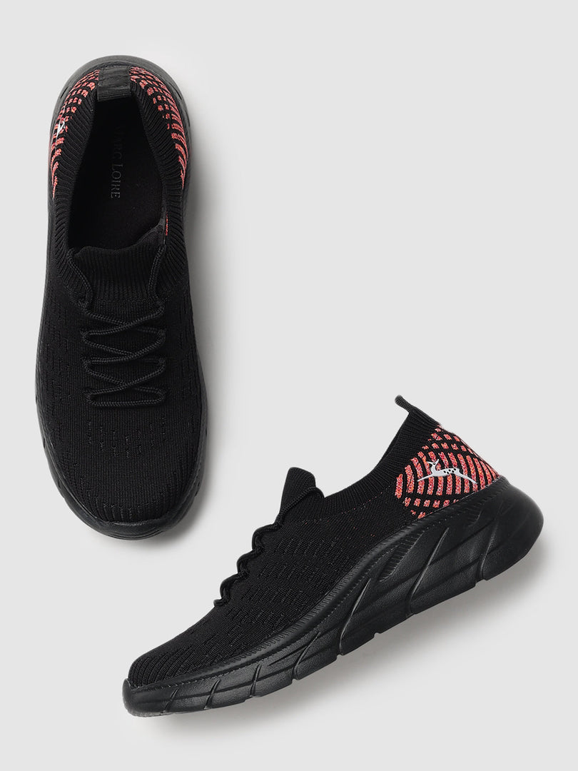 Marc Loire Women Black Mesh Slip-On Sneakers