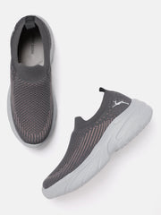 Marc Loire Women Dark Grey Slip-On Woven Design Casual Shoes