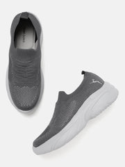 Marc Loire Women Dark Grey Slip-On Woven Design Casual Shoes