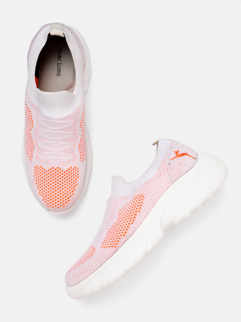 Marc Loire Women Orange Slip-On Woven Design Casual Shoes
