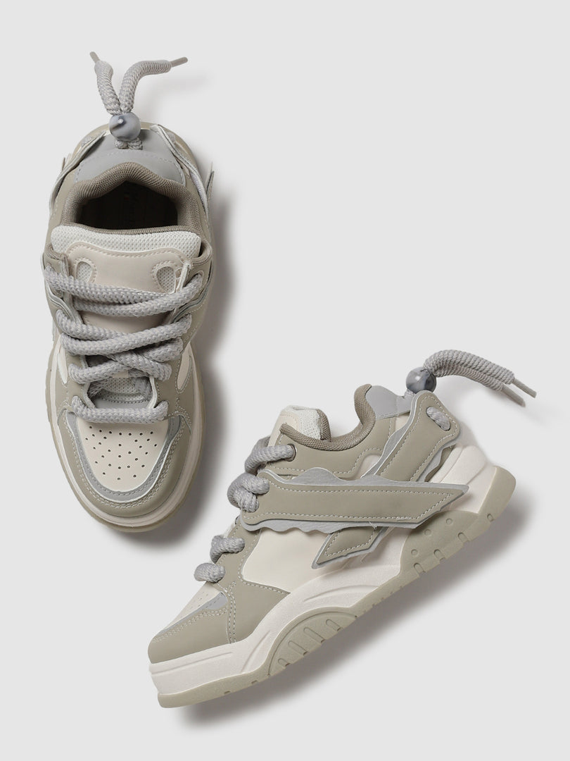 Solid-Lace-Ups-Sneakers