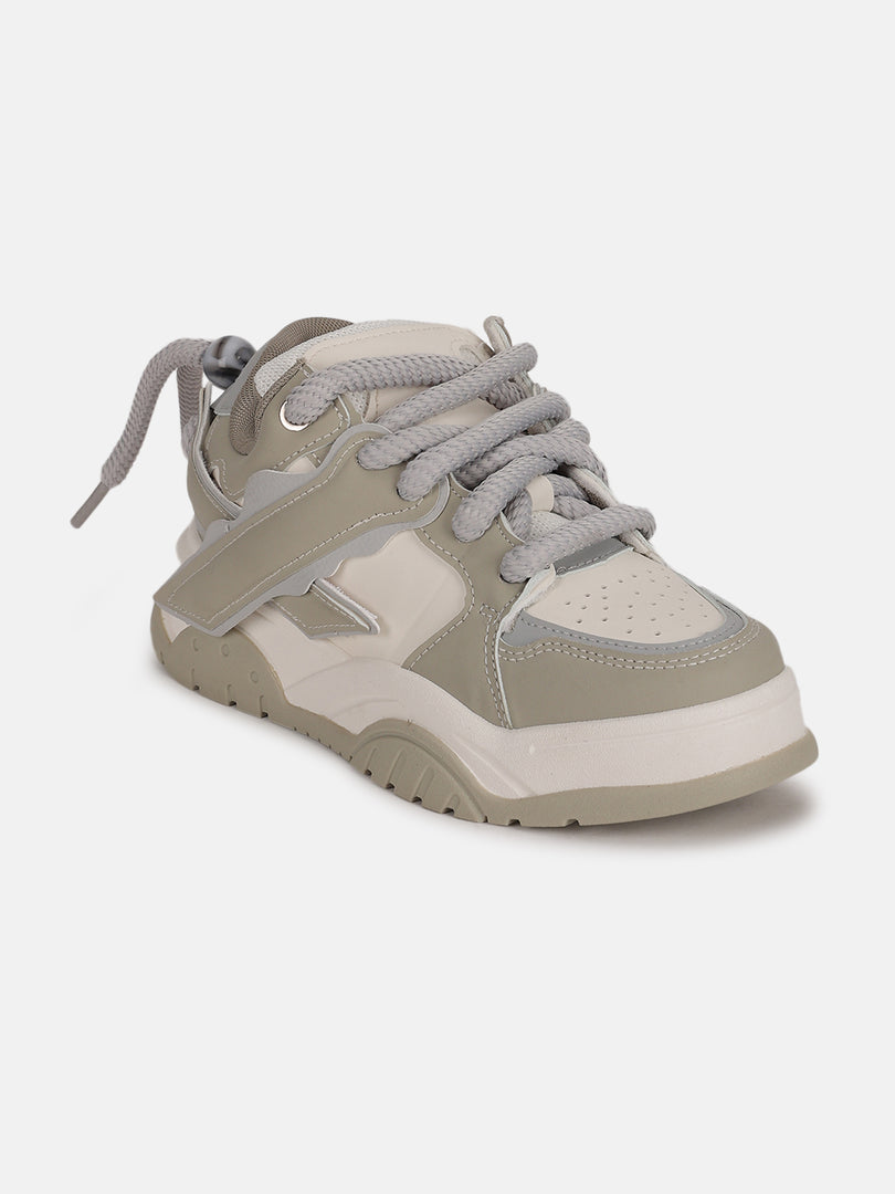 Solid-Lace-Ups-Sneakers
