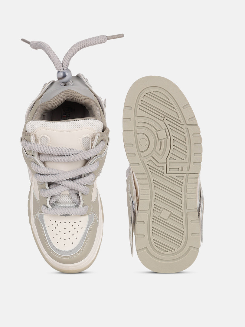 Solid-Lace-Ups-Sneakers