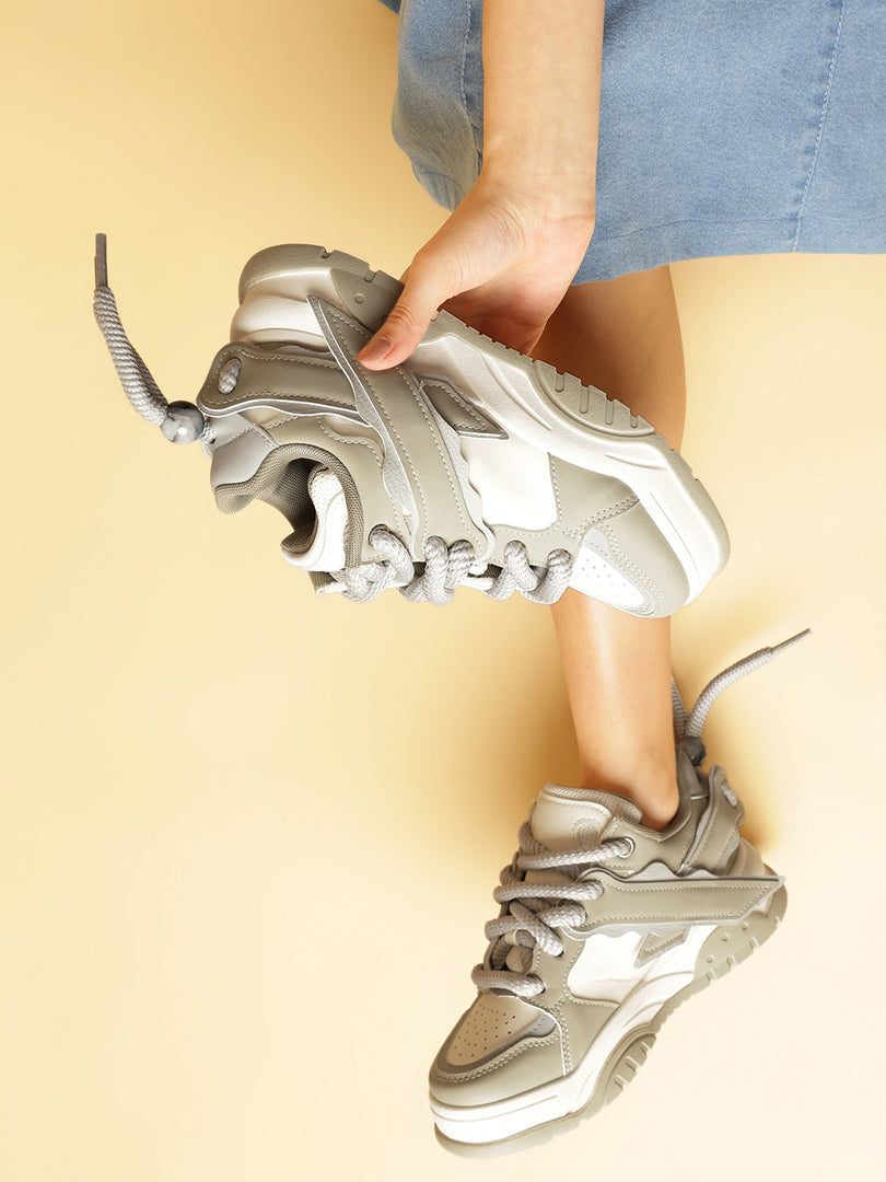 Solid-Lace-Ups-Sneakers