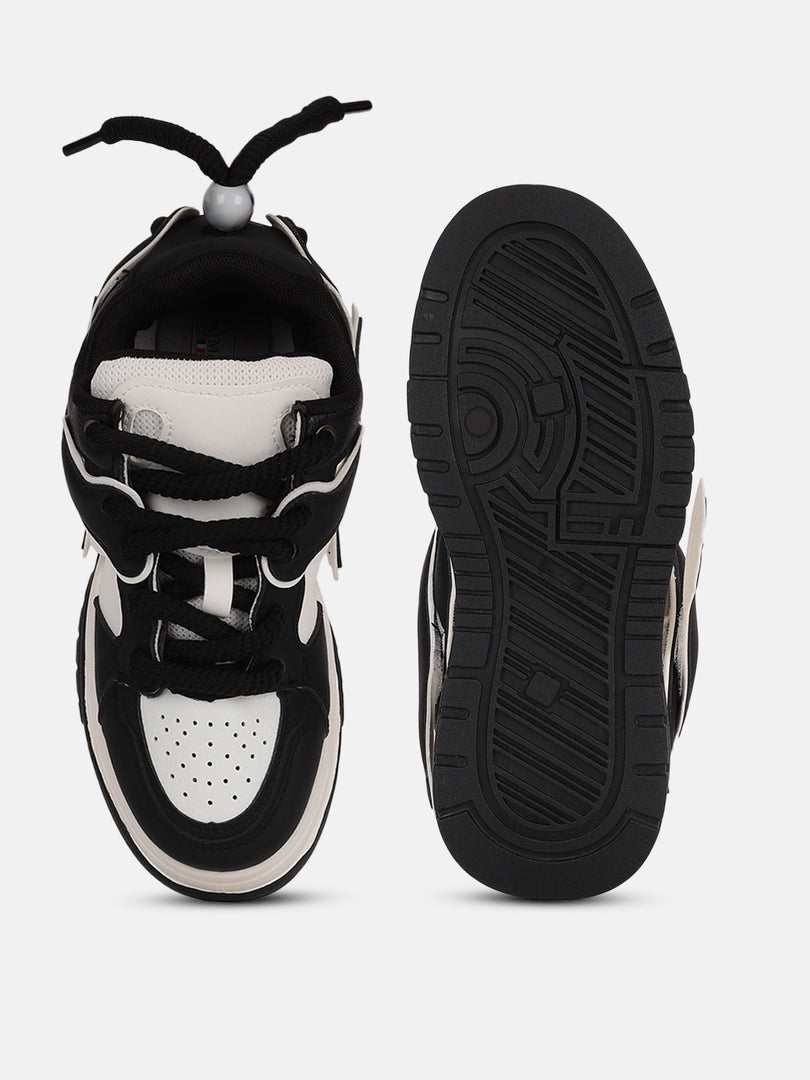 Solid-Lace-Ups-Sneakers