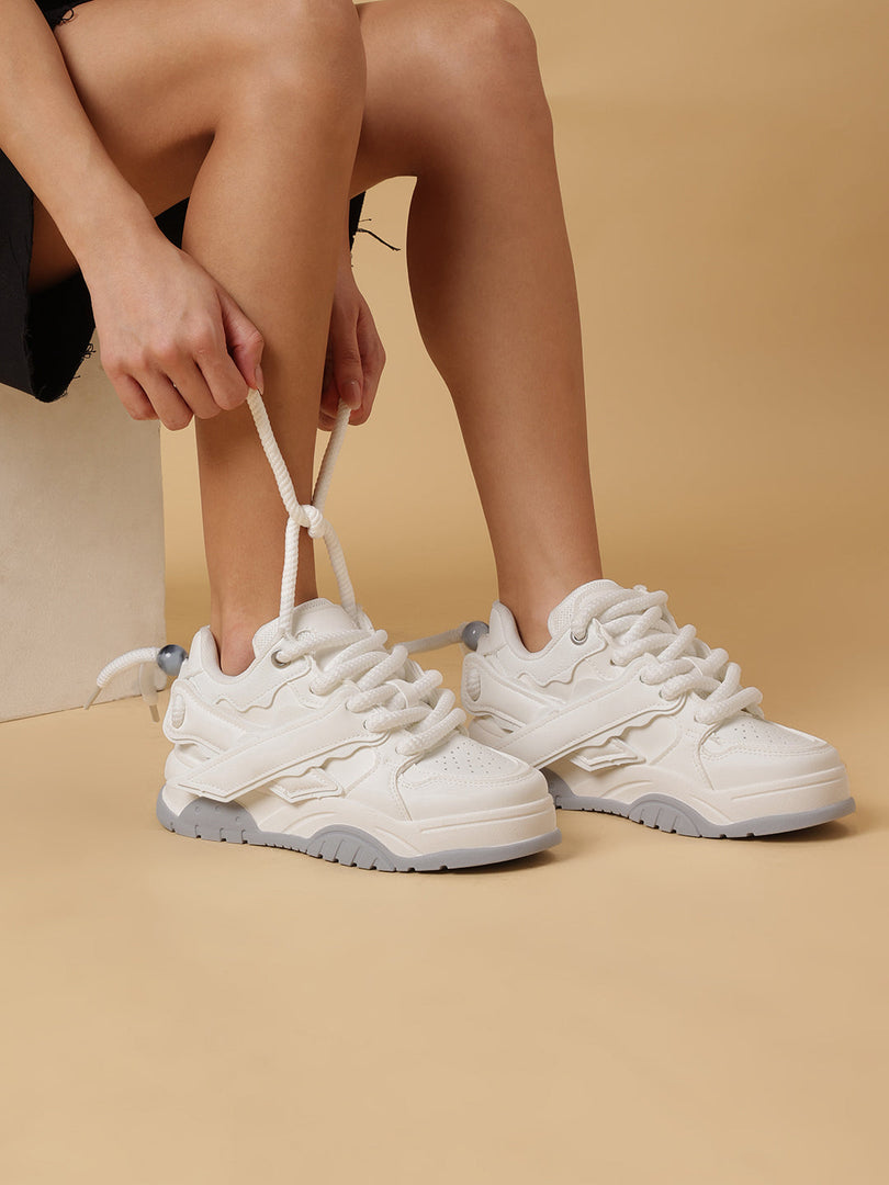 Solid-Lace-Ups-Sneakers