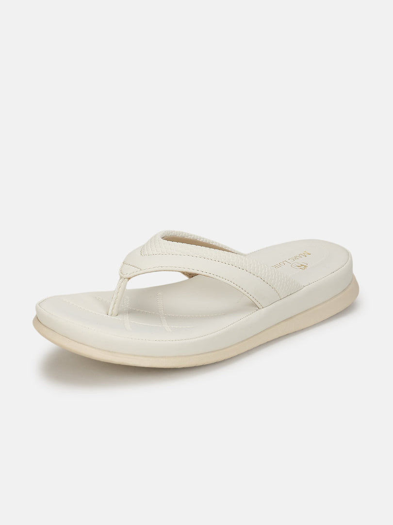 Marc Loire Women Cream Solid Flats