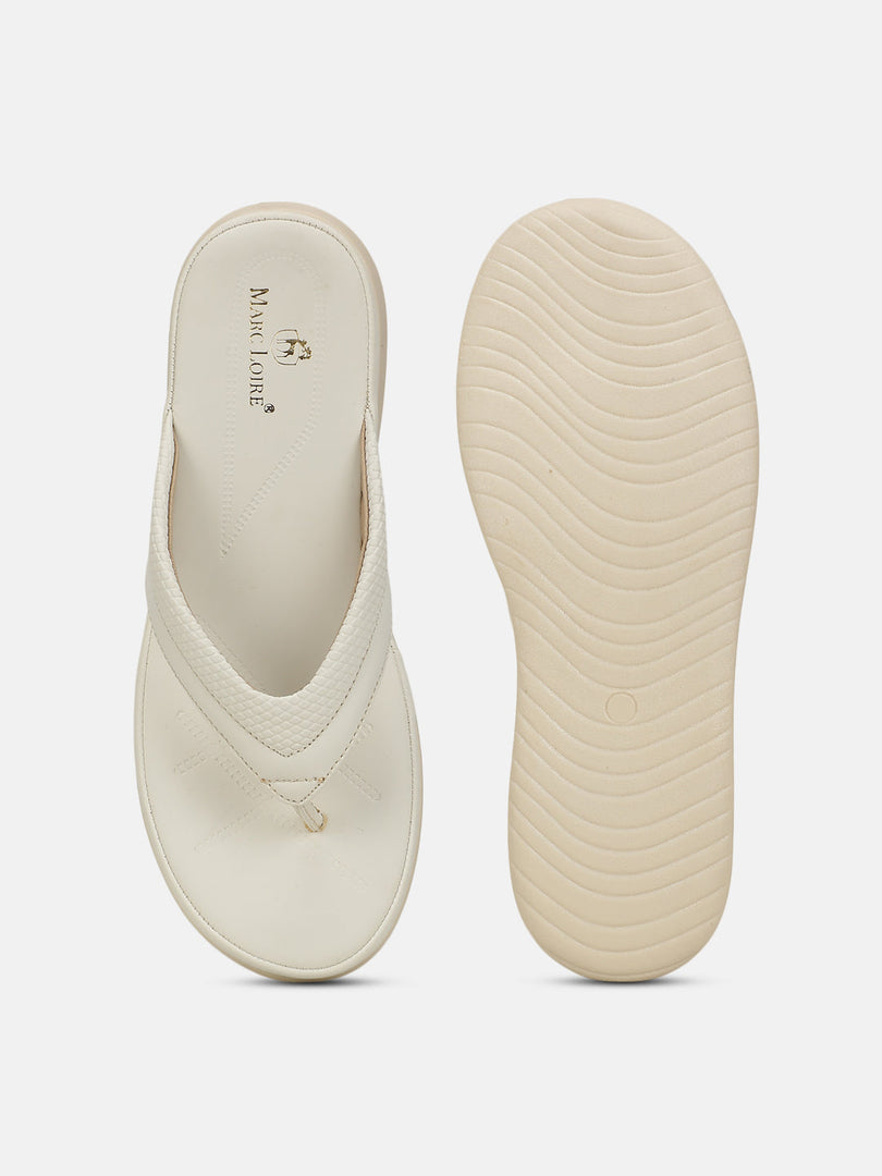 Marc Loire Women Cream Solid Flats