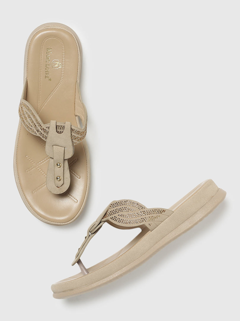 Marc Loire Women Beige Solid Flats