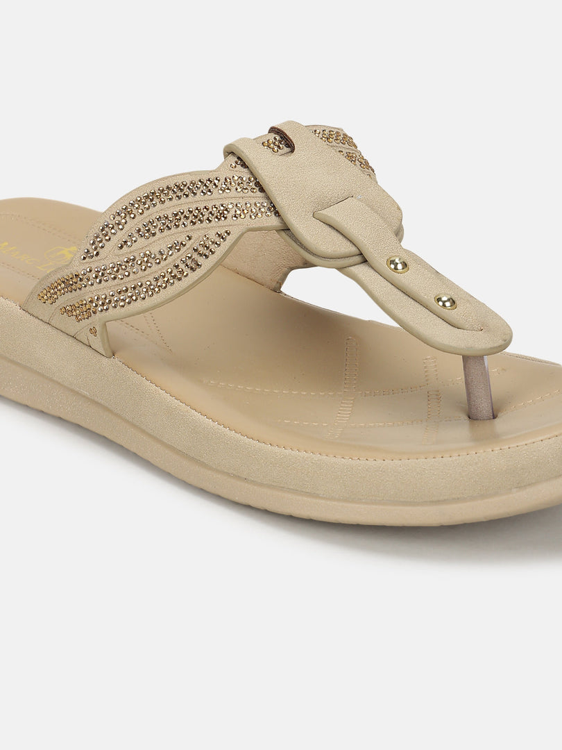 Marc Loire Women Beige Solid Flats