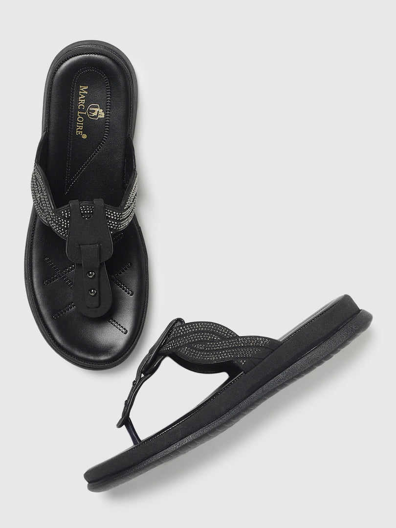 Marc Loire Women Black Solid Flats