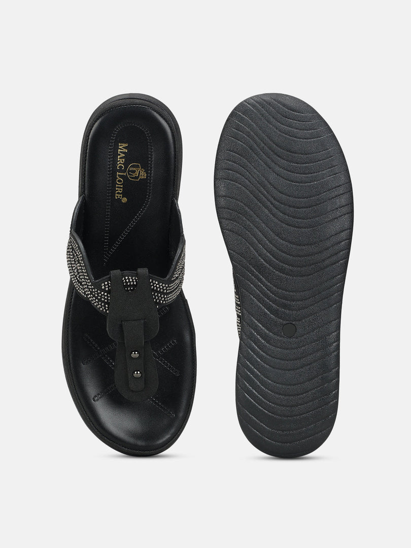 Marc Loire Women Black Solid Flats