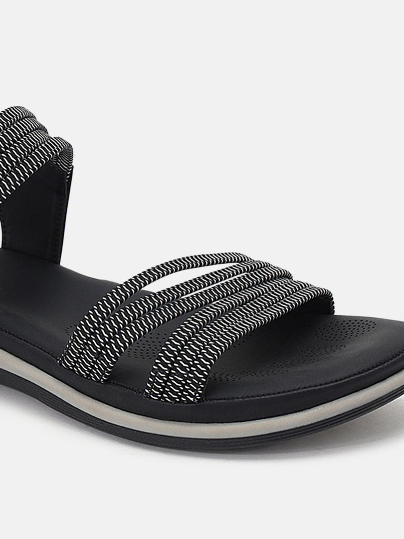 Marc Loire Womens Black Backstrap Solid Flats Sandals