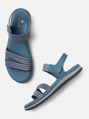 Marc Loire Womens Blue Backstrap Solid Flats Sandals