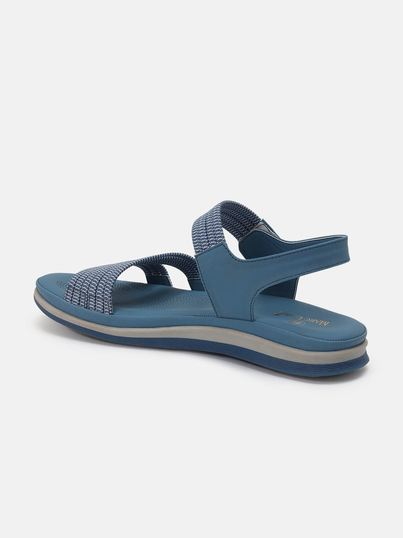 Marc Loire Womens Blue Backstrap Solid Flats Sandals