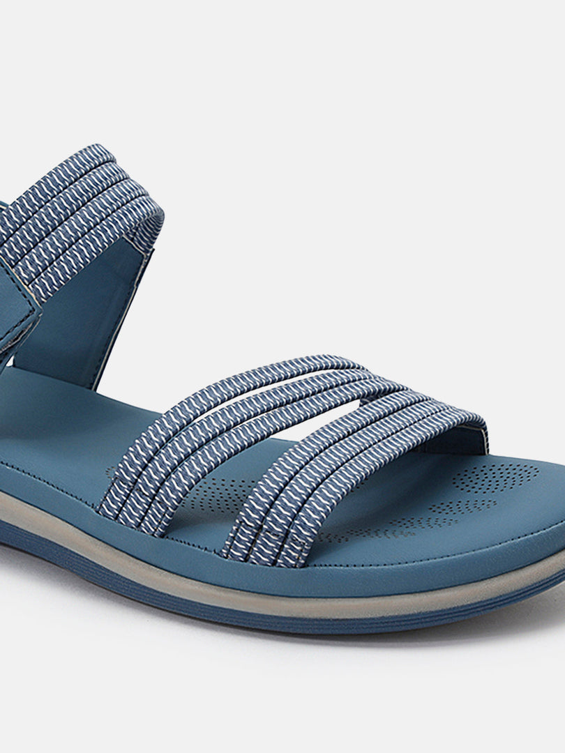 Marc Loire Womens Blue Backstrap Solid Flats Sandals