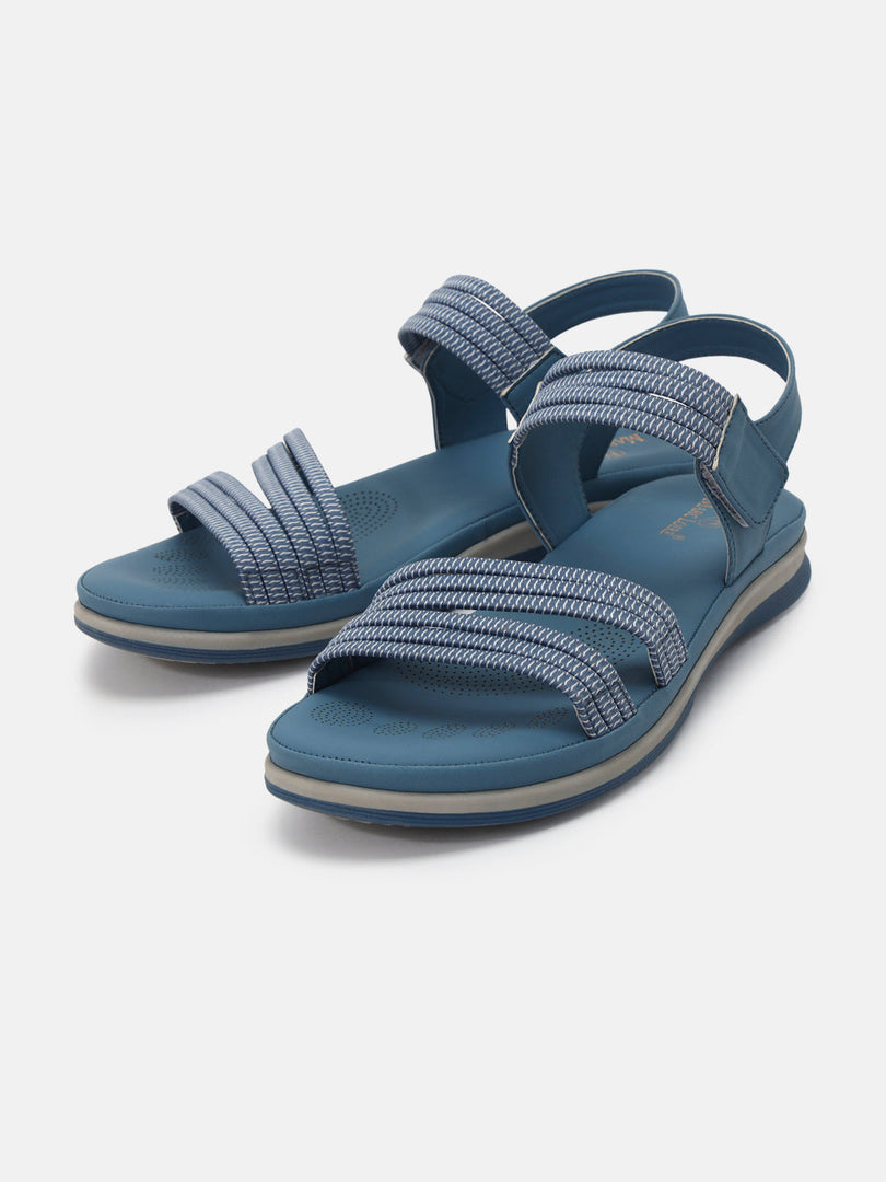 Marc Loire Womens Blue Backstrap Solid Flats Sandals