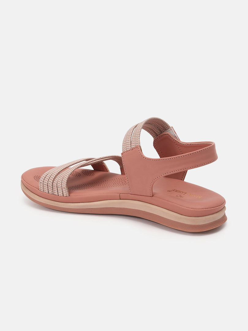 Marc Loire Womens Nude Backstrap Solid Flats Sandals