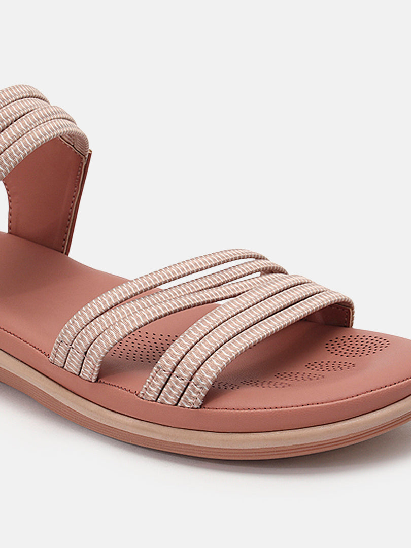 Marc Loire Womens Nude Backstrap Solid Flats Sandals