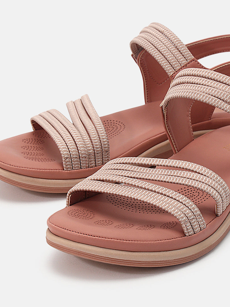 Marc Loire Womens Nude Backstrap Solid Flats Sandals