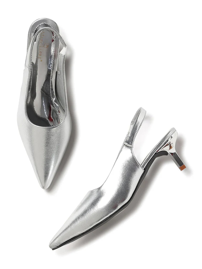 Marc Loire Women Silver Solid Pumps Heels