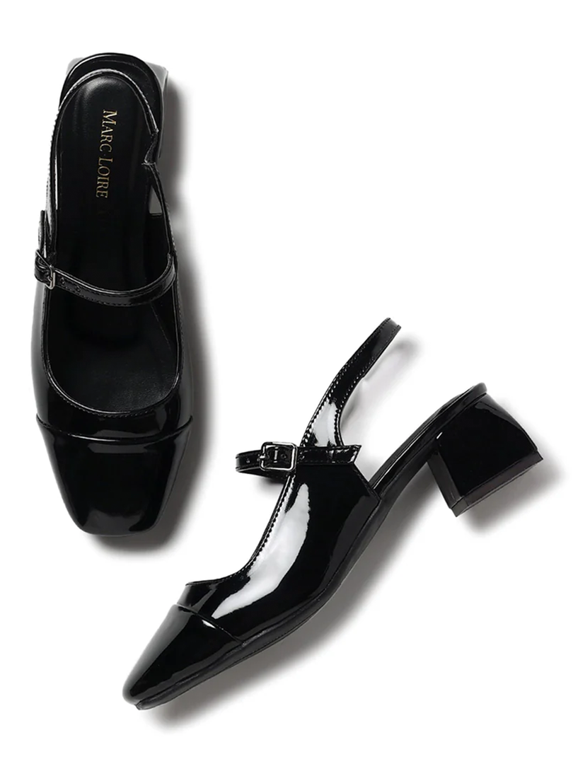 Marc Loire Women Black Solid Sandals Heels
