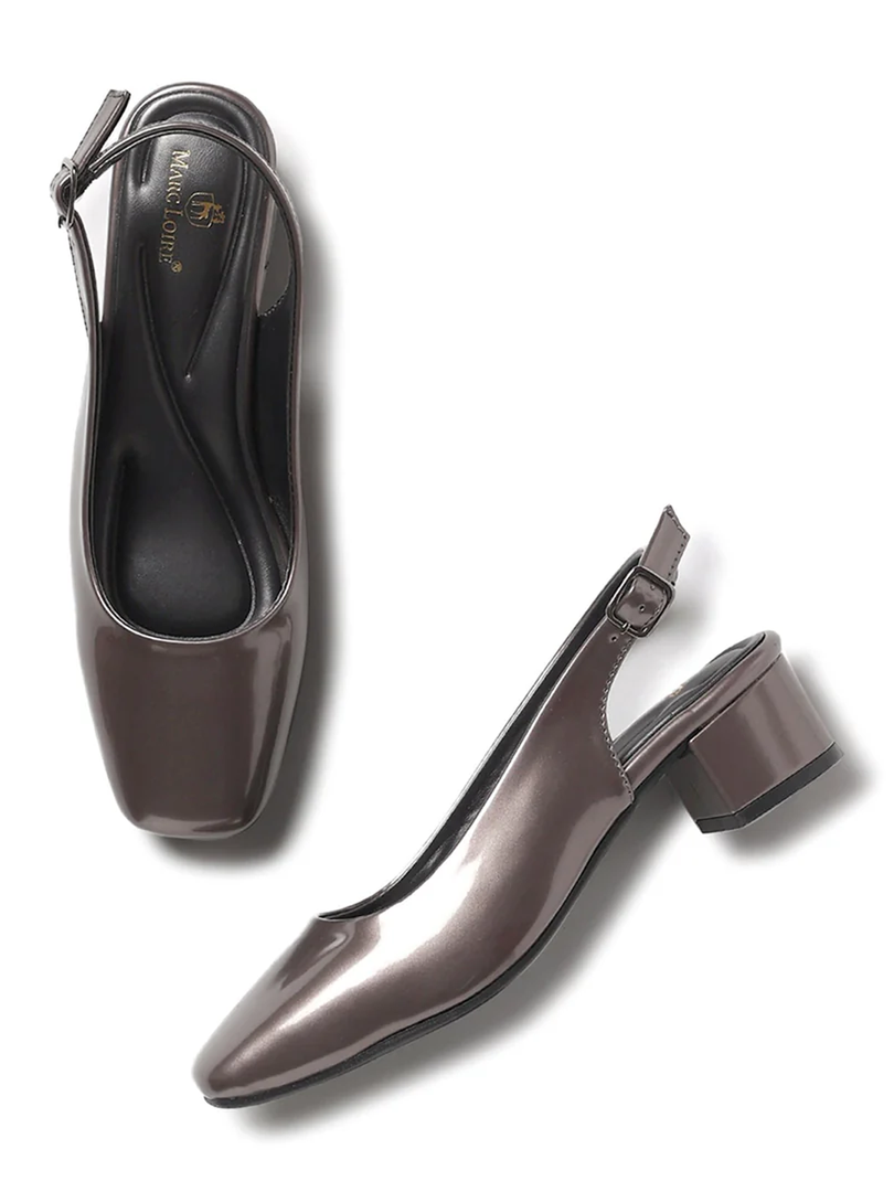 Marc Loire Women Gun Metal Solid Block Heels