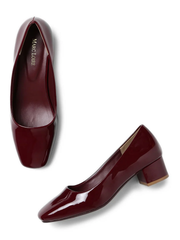 Marc Loire Women Square Toe Solid Block Heel for Office, Party and Formal Wear